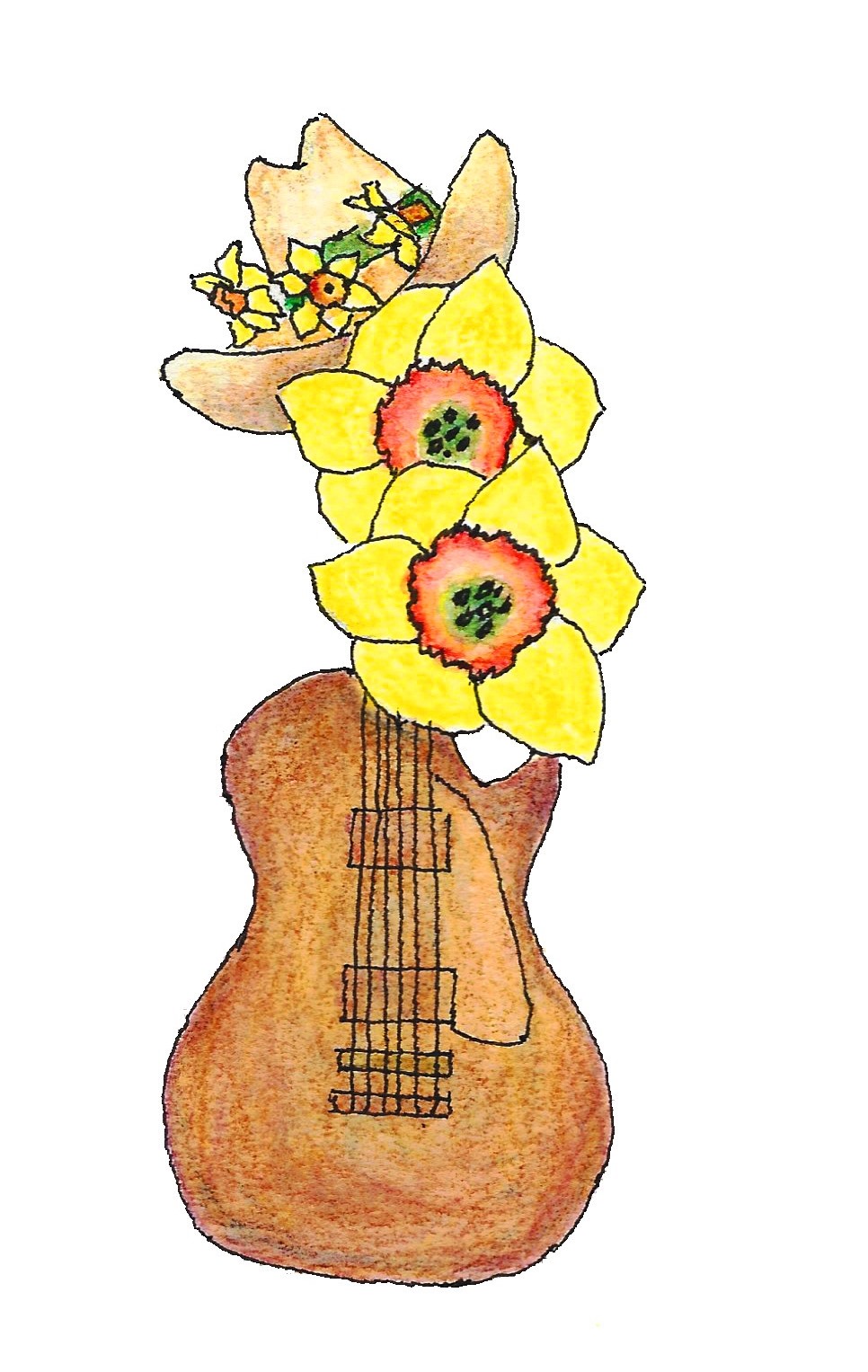 ADS 2018 logo of guitar with daffodils